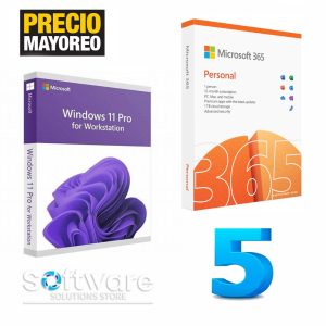Bundle 5 Licencias Windows 11 Pro Workstation + Office 365 Personal